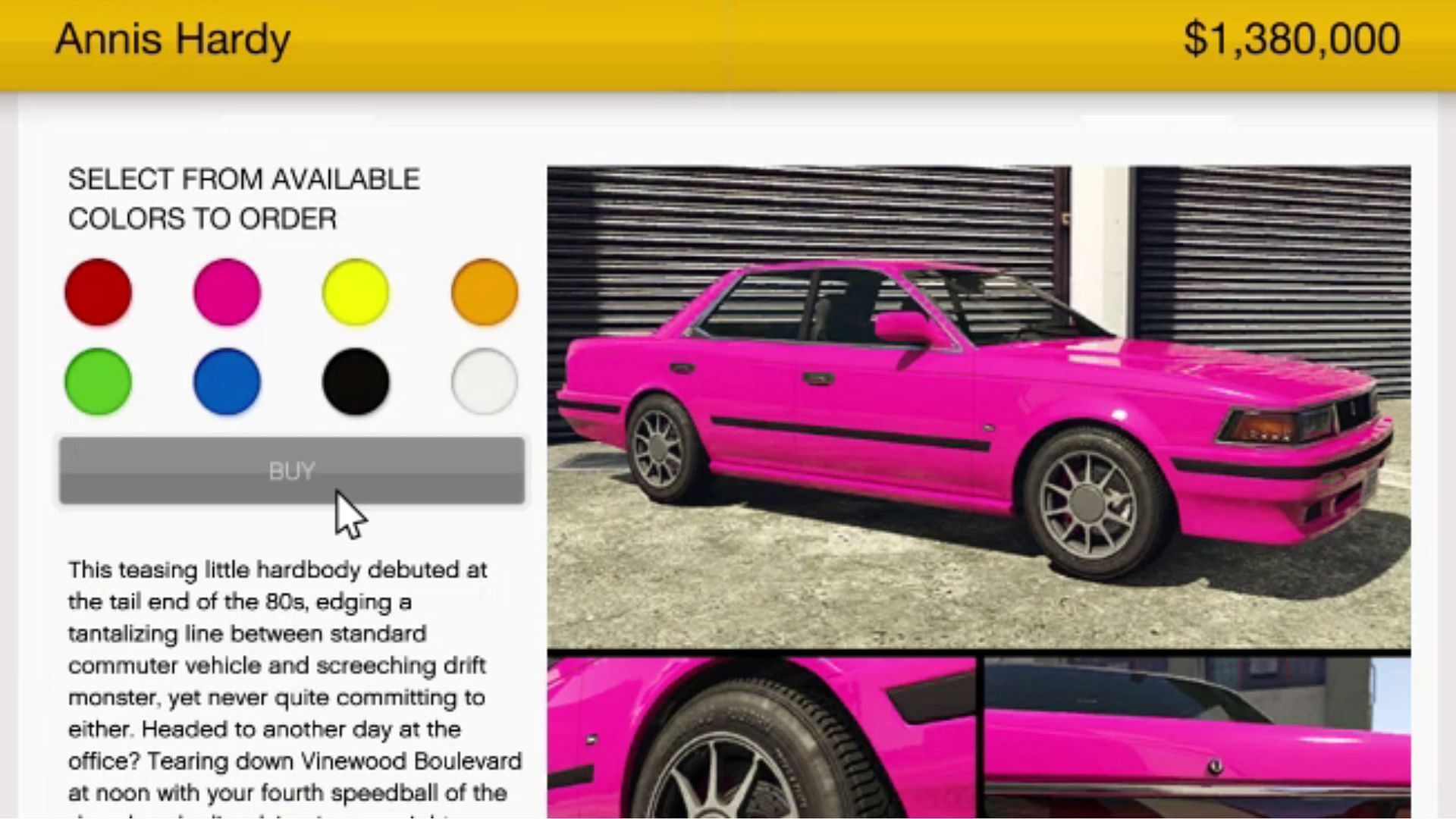 The 80s ride with an upgrade (Image via Rockstar Games)
